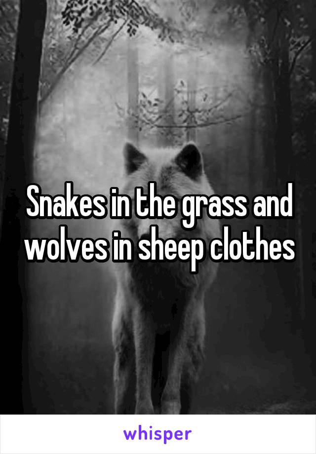 Snakes in the grass and wolves in sheep clothes