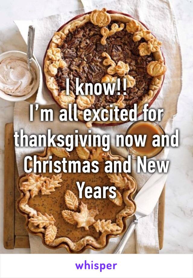 I know!!
I’m all excited for thanksgiving now and Christmas and New Years 