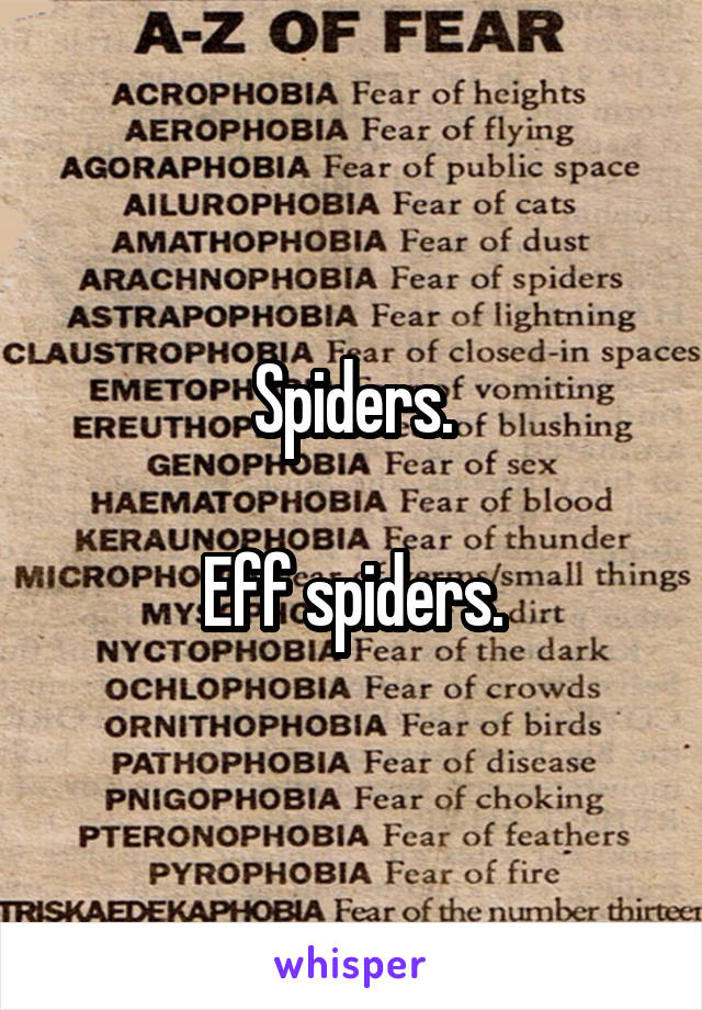 Spiders.

Eff spiders.