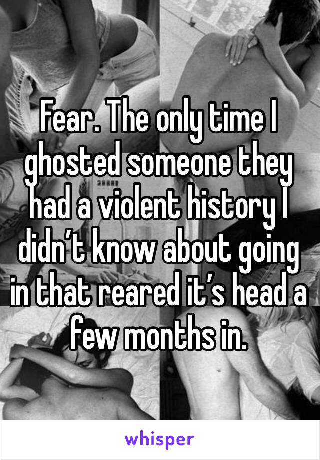 Fear. The only time I ghosted someone they had a violent history I didn’t know about going in that reared it’s head a few months in. 