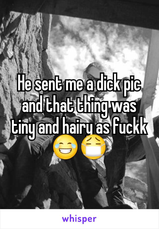 He sent me a dick pic and that thing was tiny and hairy as fuckk 😂😷