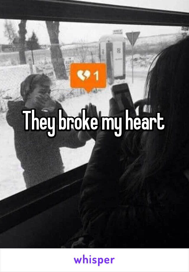 They broke my heart 
