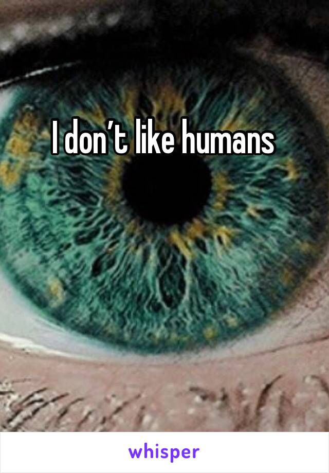 I don’t like humans 