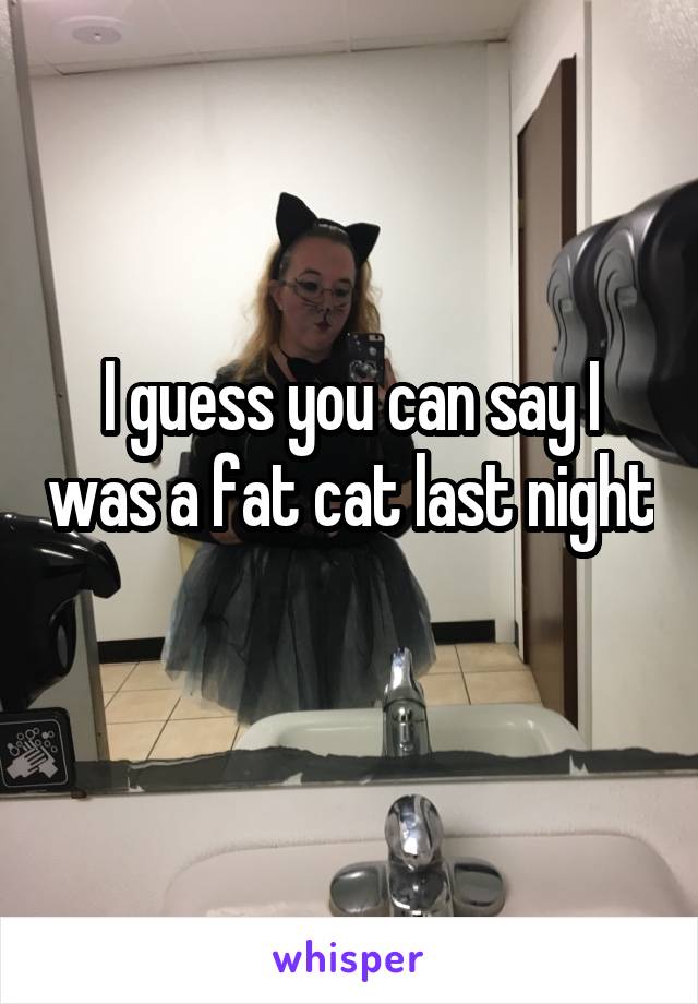 I guess you can say I was a fat cat last night 