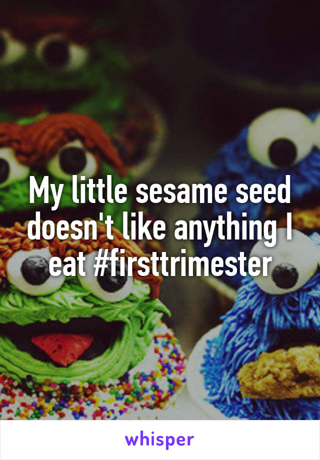 My little sesame seed doesn't like anything I eat #firsttrimester