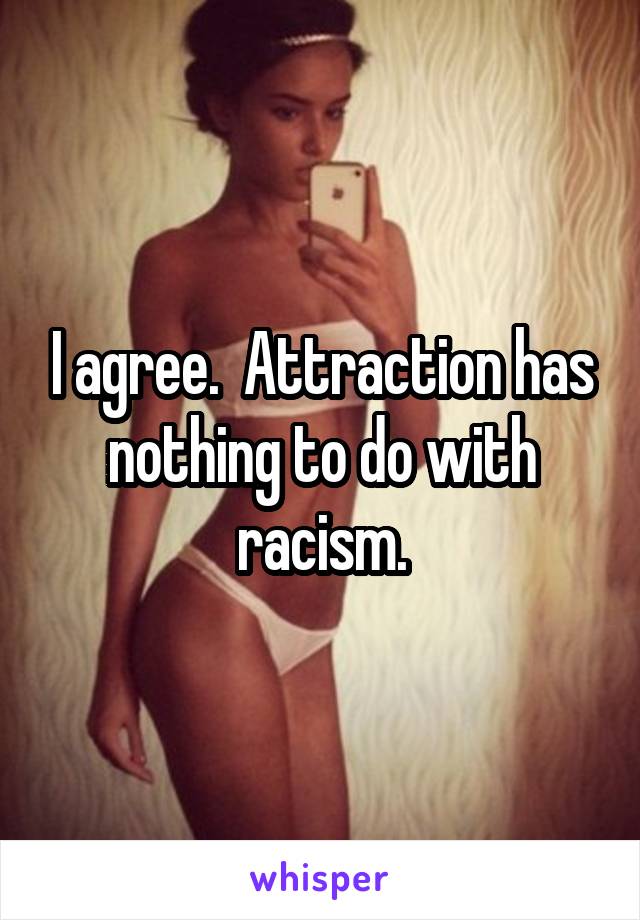 I agree.  Attraction has nothing to do with racism.