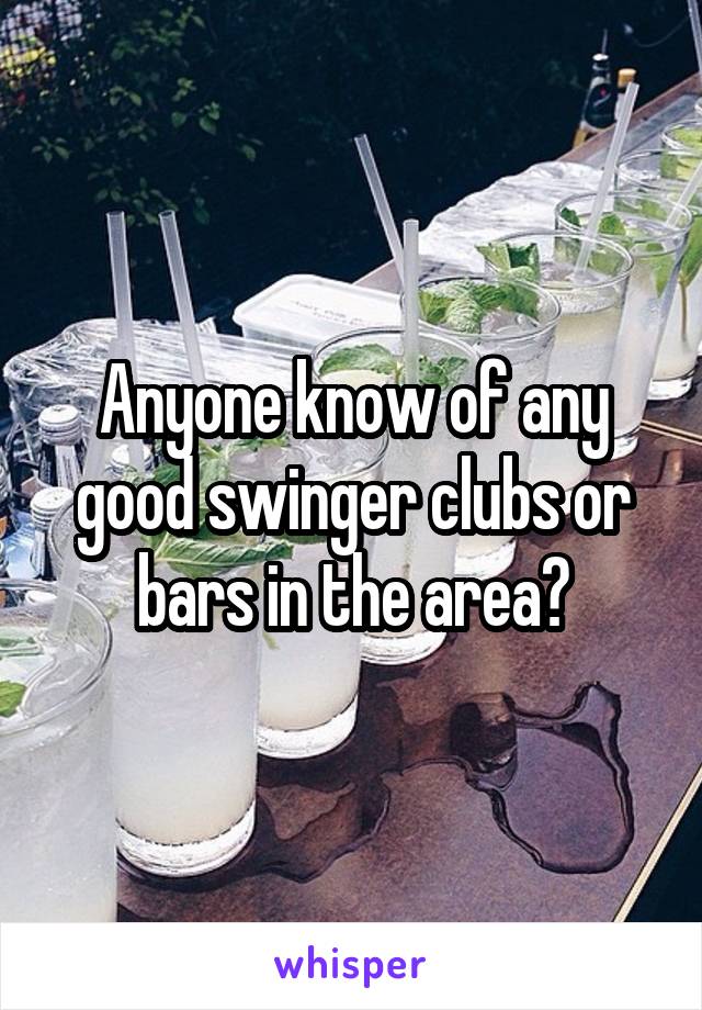 Anyone know of any good swinger clubs or bars in the area?