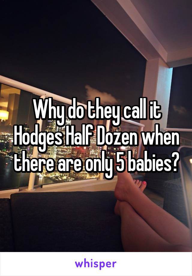 Why do they call it Hodges Half Dozen when there are only 5 babies?