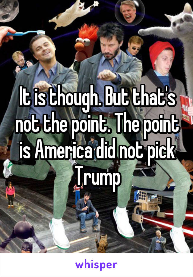 It is though. But that's not the point. The point is America did not pick Trump