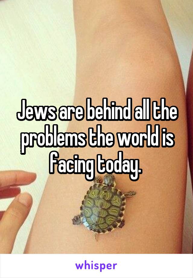 Jews are behind all the problems the world is facing today. 