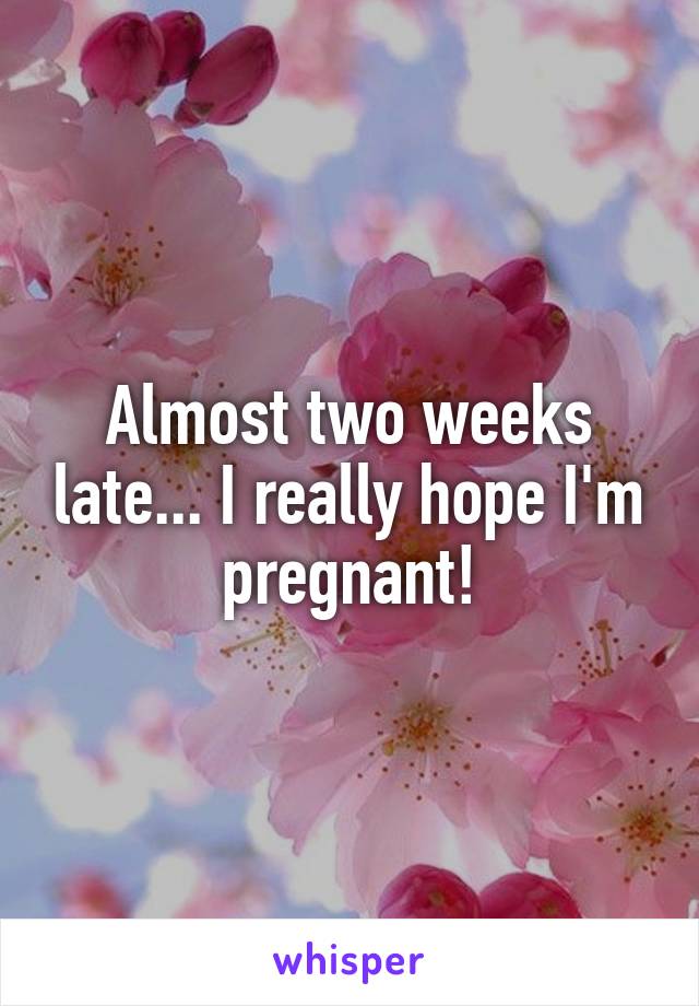 Almost two weeks late... I really hope I'm pregnant!