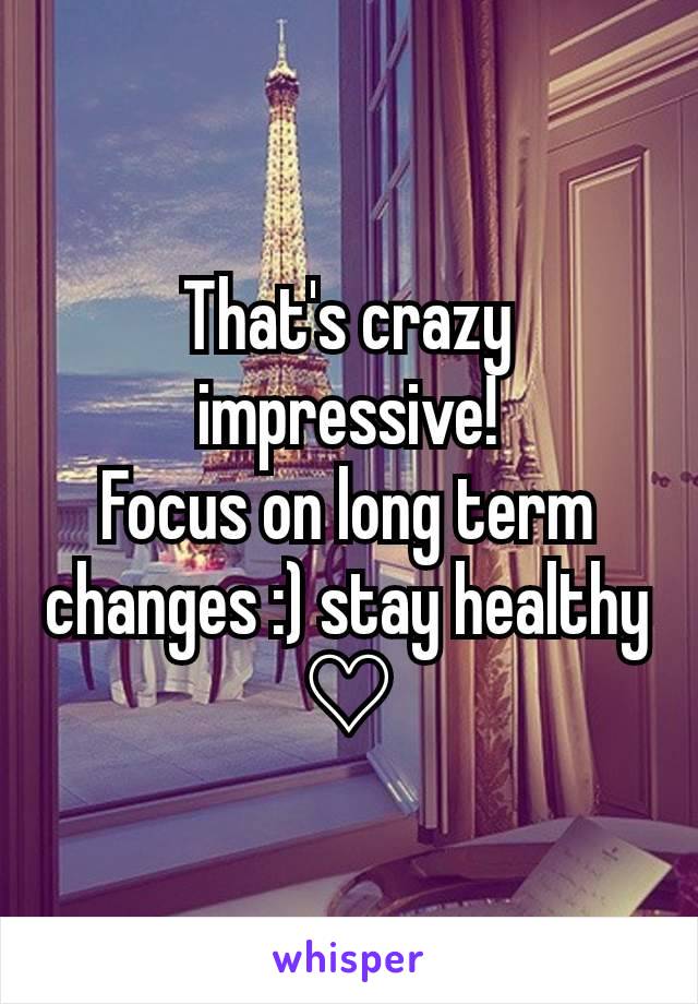 That's crazy impressive!
Focus on long term changes :) stay healthy ♡