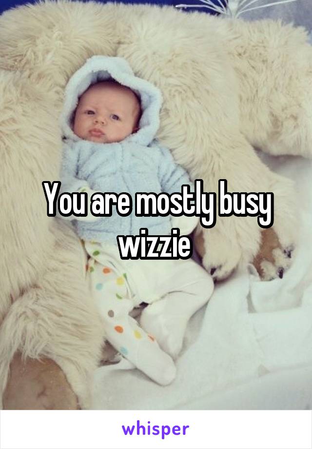 You are mostly busy wizzie 