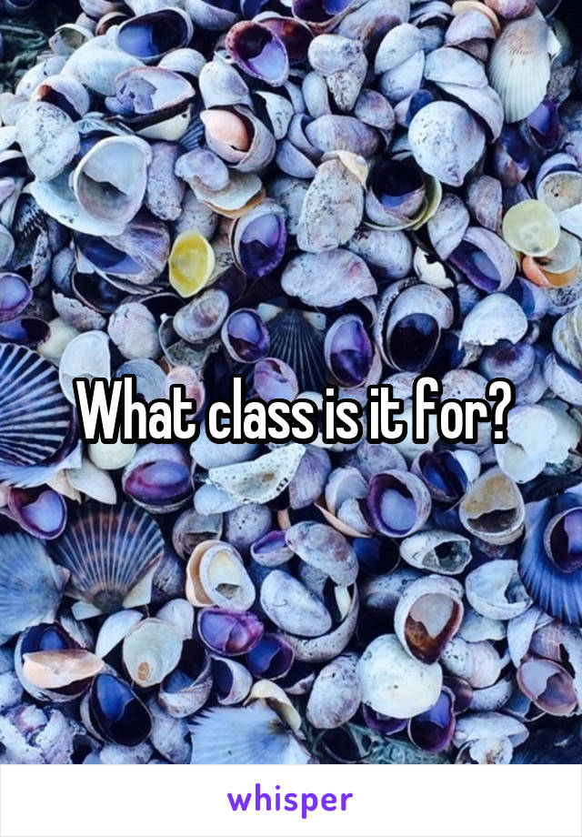 What class is it for?