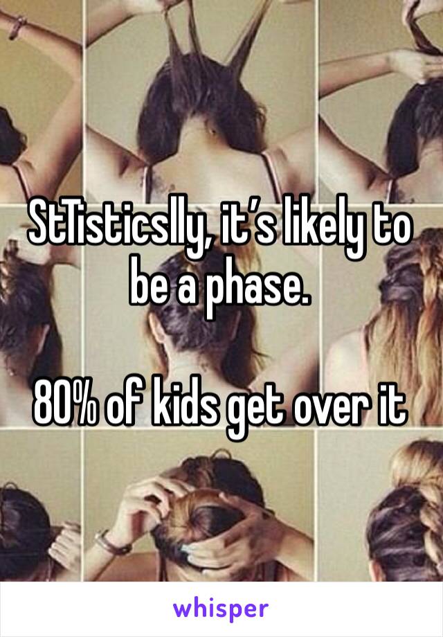 StTisticslly, it’s likely to be a phase.

80% of kids get over it