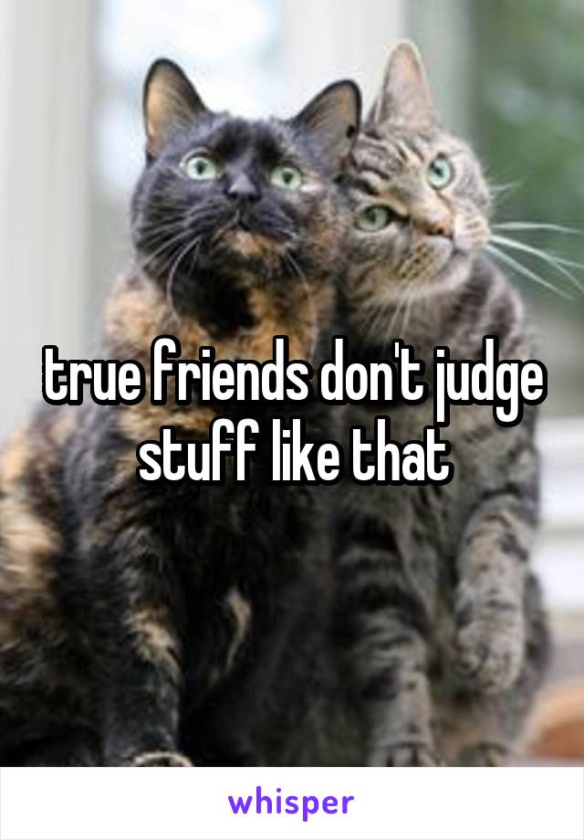 true friends don't judge stuff like that