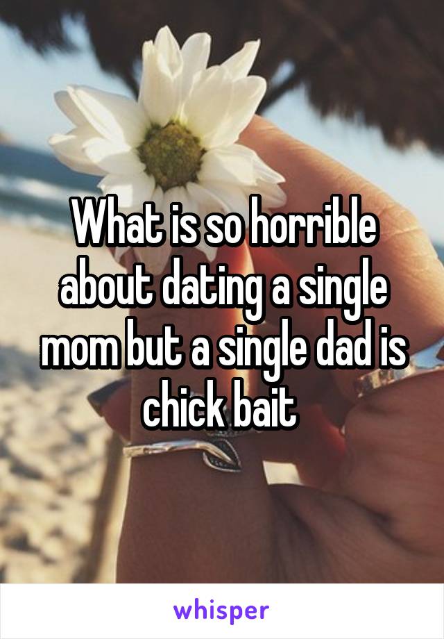 What is so horrible about dating a single mom but a single dad is chick bait 