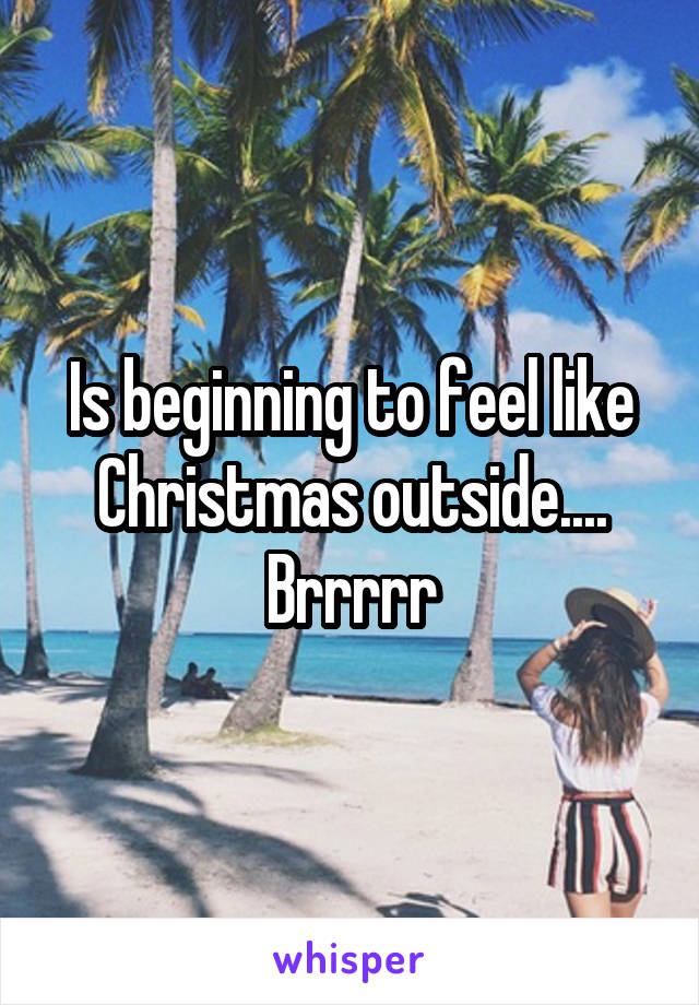 Is beginning to feel like Christmas outside.... Brrrrr