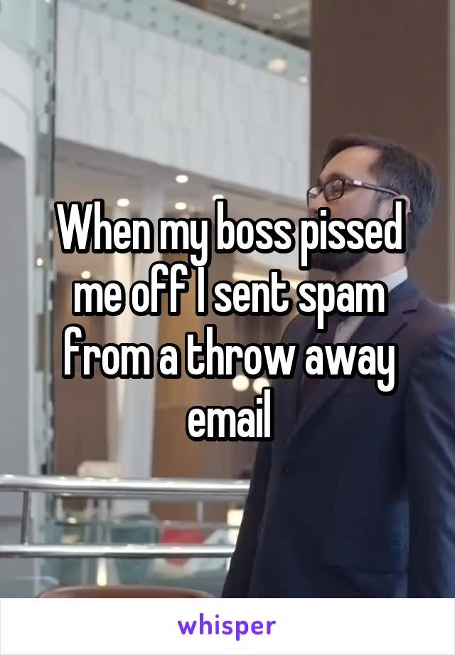 When my boss pissed me off I sent spam from a throw away email