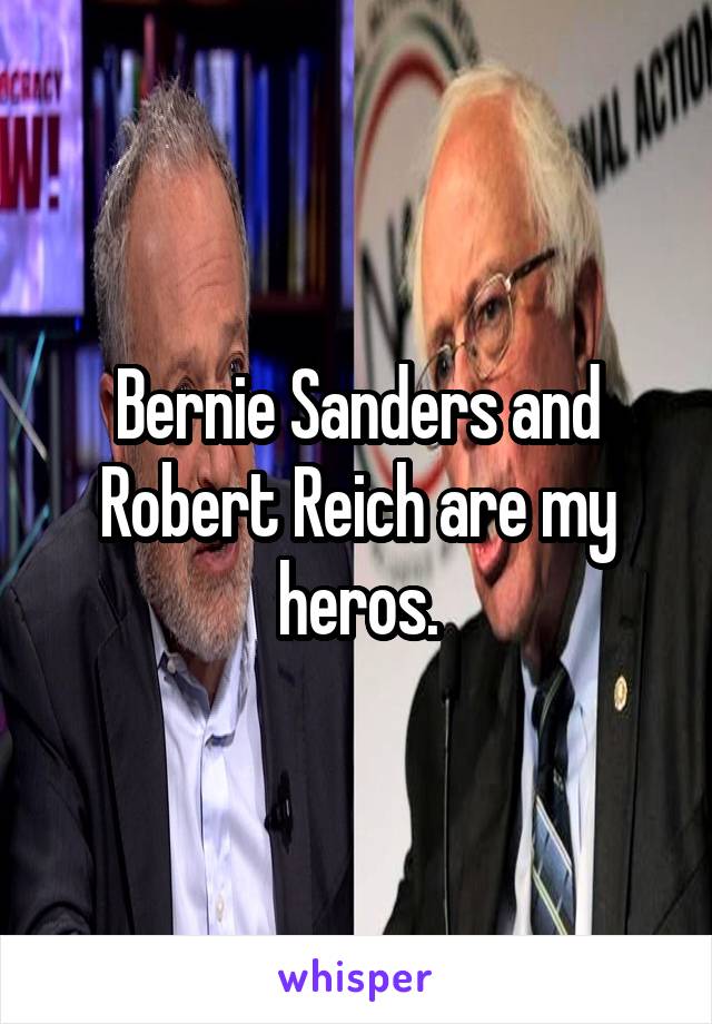 Bernie Sanders and Robert Reich are my heros.