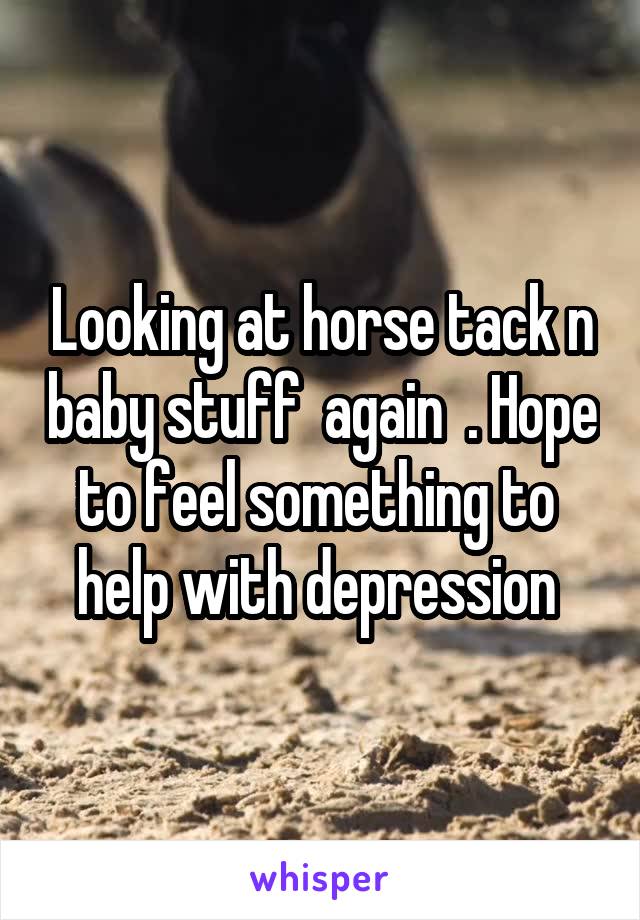 Looking at horse tack n baby stuff  again  . Hope to feel something to  help with depression 