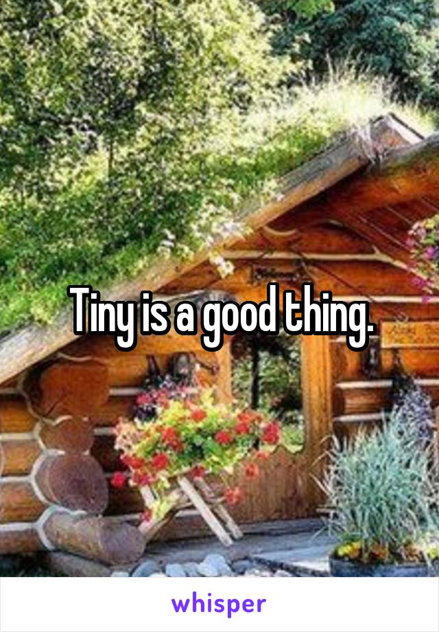 Tiny is a good thing.