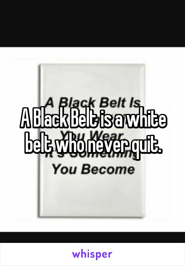 A Black Belt is a white belt who never quit.
