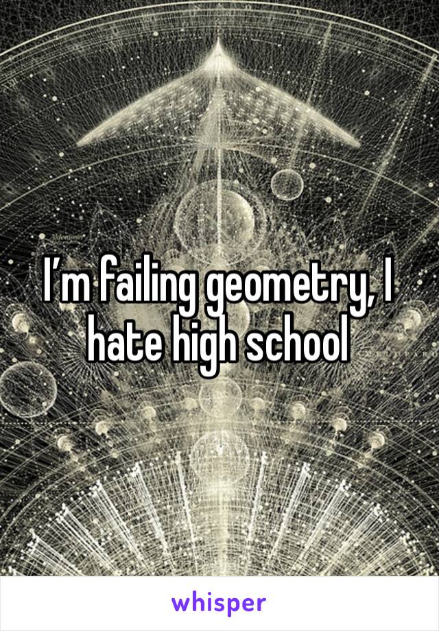 I’m failing geometry, I hate high school 