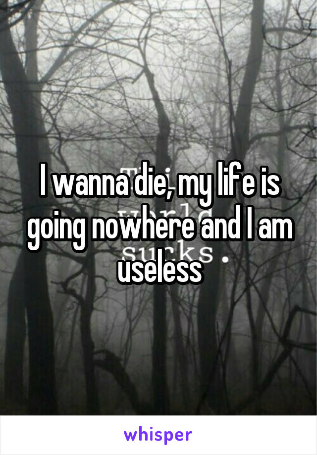 I wanna die, my life is going nowhere and I am useless