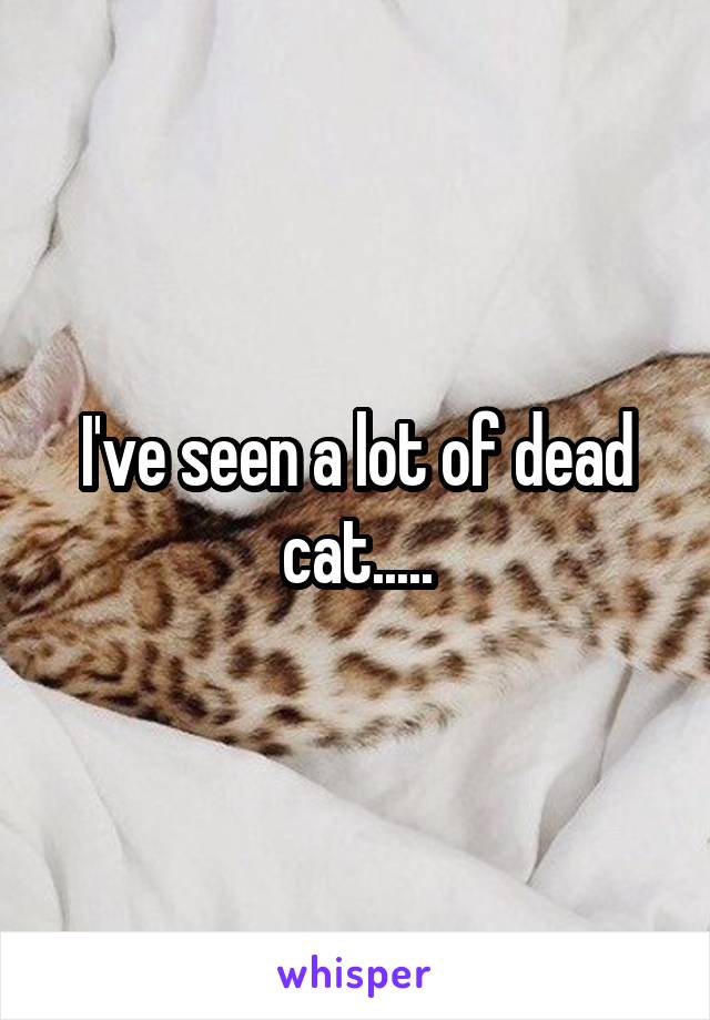 I've seen a lot of dead cat.....