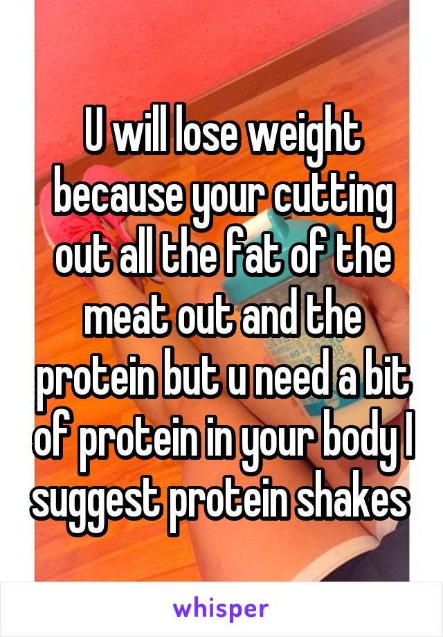U will lose weight because your cutting out all the fat of the meat out and the protein but u need a bit of protein in your body I suggest protein shakes 
