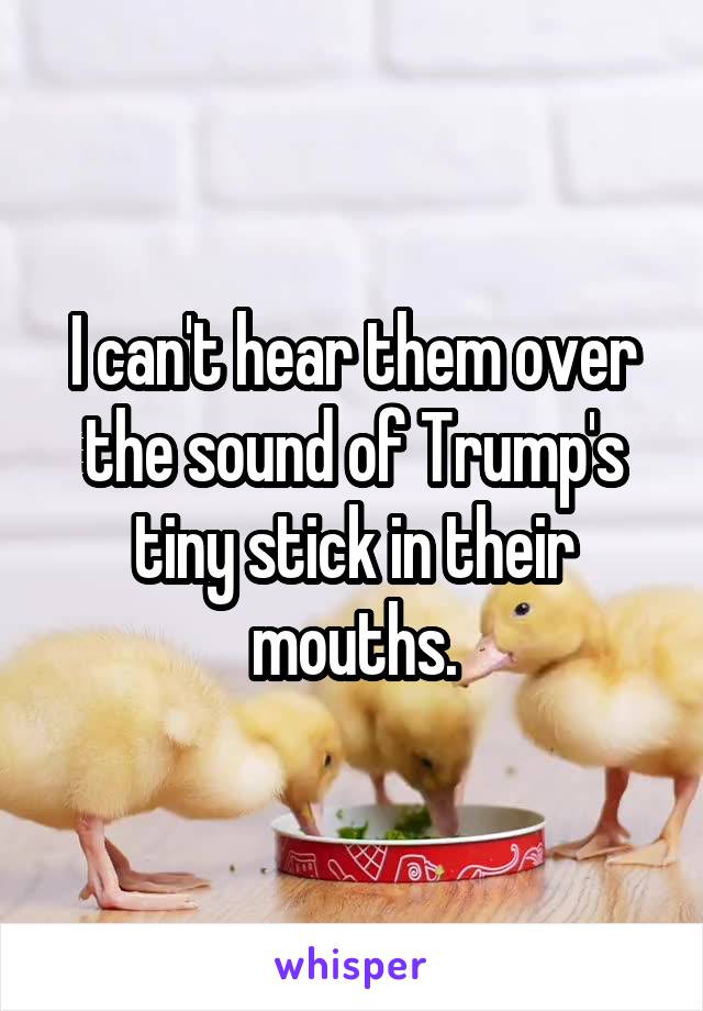I can't hear them over the sound of Trump's tiny stick in their mouths.
