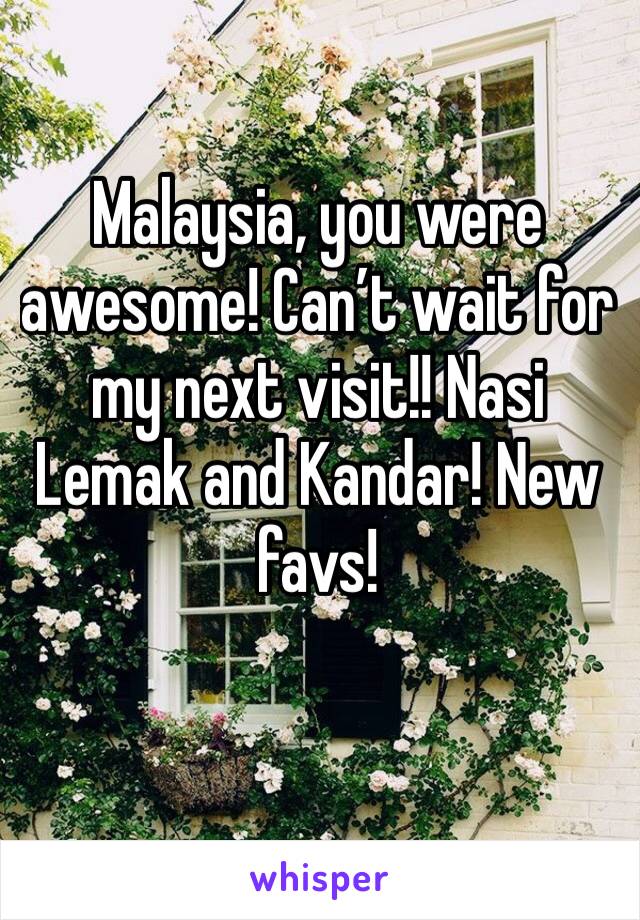 Malaysia, you were awesome! Can’t wait for my next visit!! Nasi Lemak and Kandar! New favs!