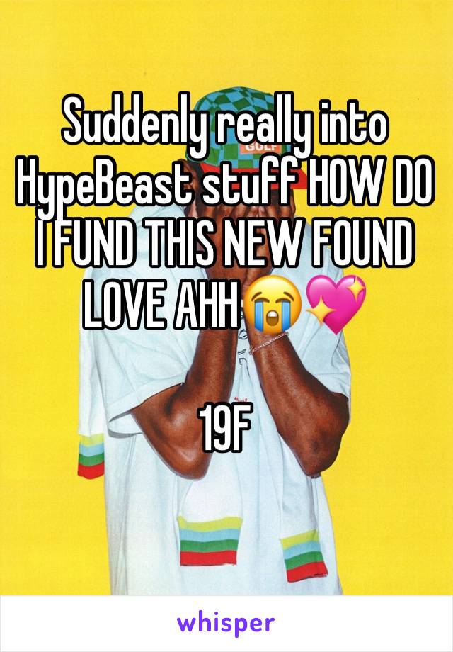 Suddenly really into HypeBeast stuff HOW DO I FUND THIS NEW FOUND LOVE AHH😭💖

19F