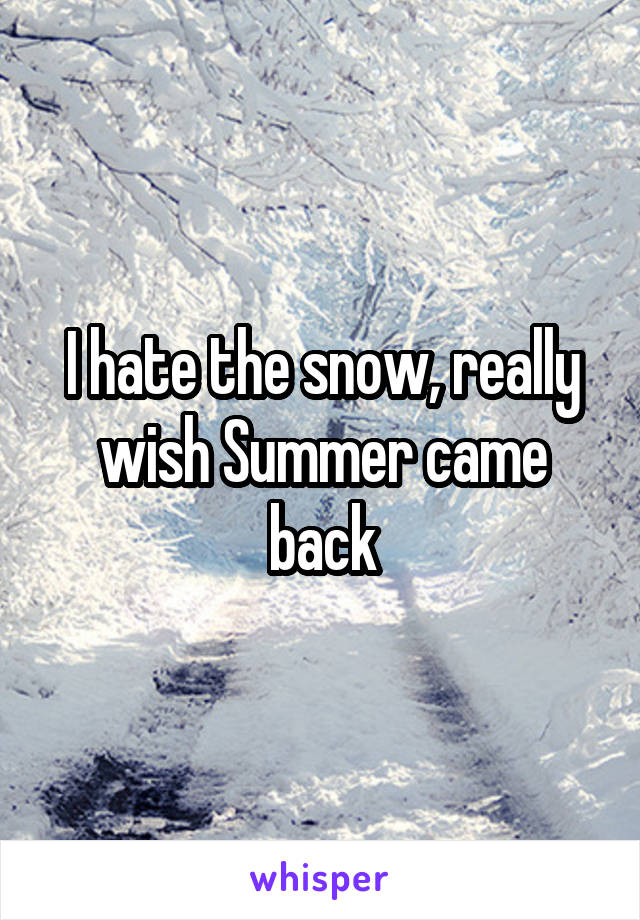 I hate the snow, really wish Summer came back
