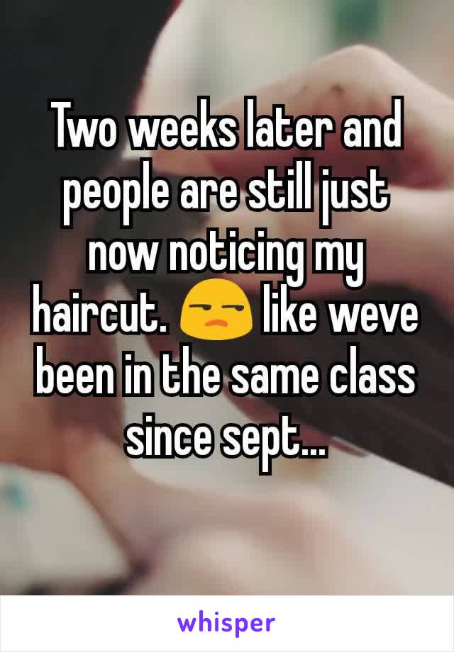 Two weeks later and people are still just now noticing my haircut. 😒 like weve been in the same class since sept...