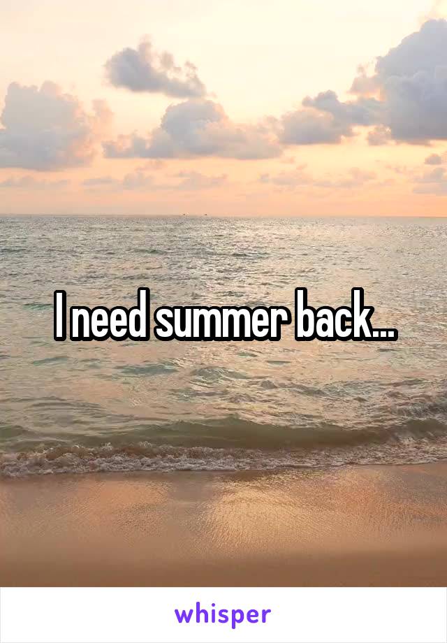 I need summer back...