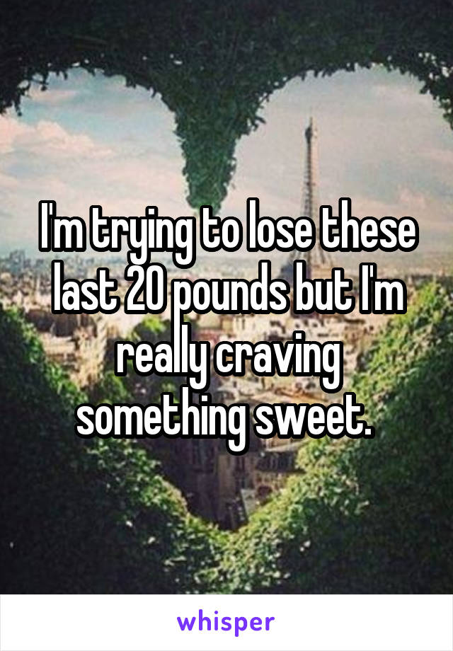 I'm trying to lose these last 20 pounds but I'm really craving something sweet. 