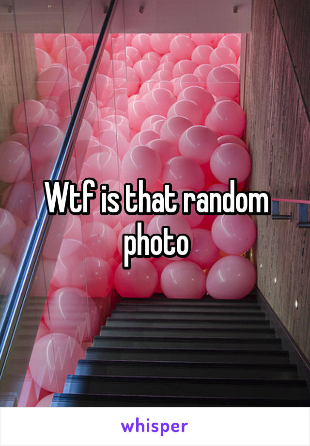Wtf is that random photo
