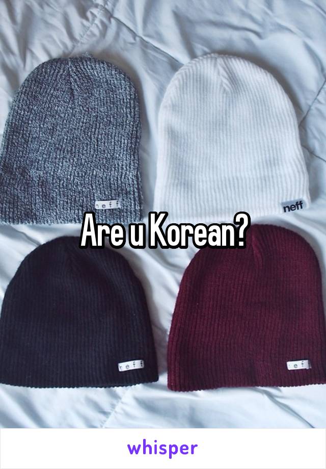 Are u Korean?