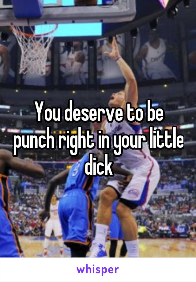 You deserve to be punch right in your little dick