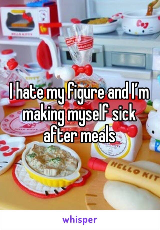 I hate my figure and I’m making myself sick after meals 