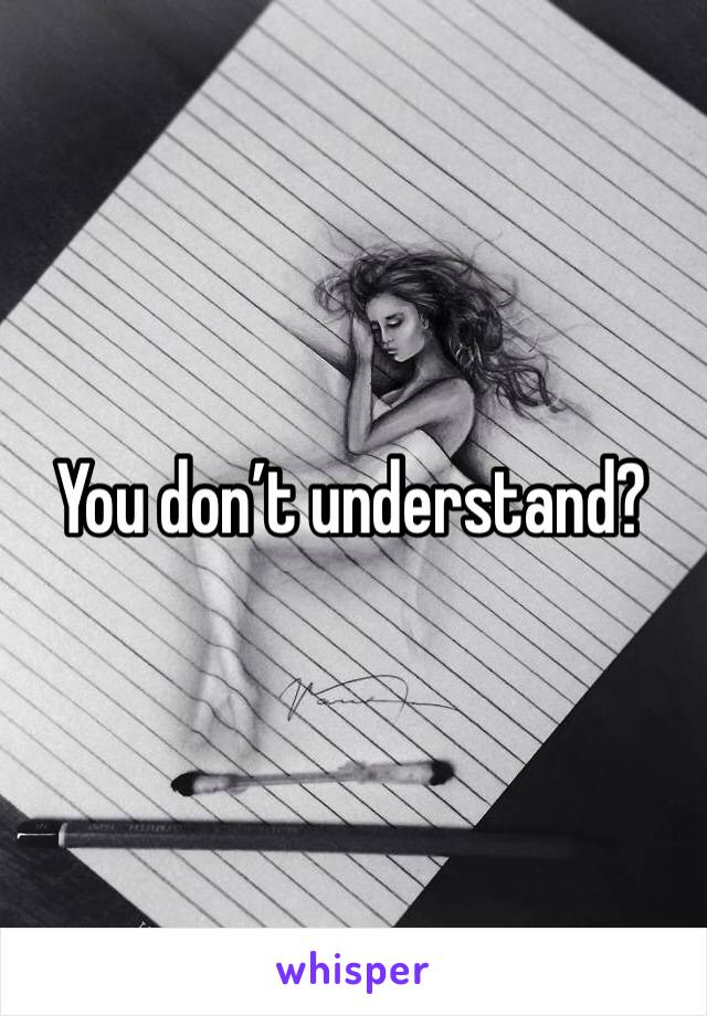 You don’t understand?