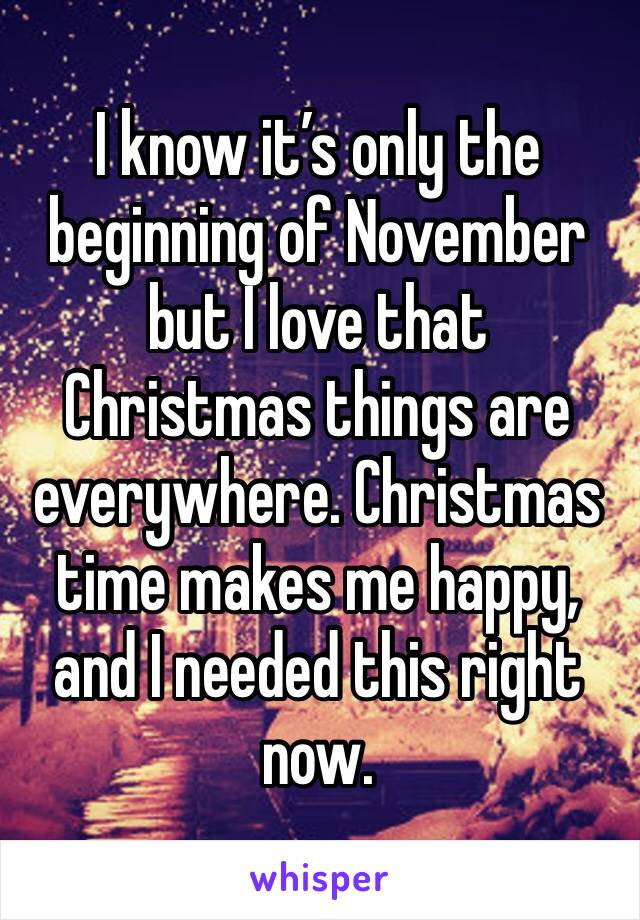 I know it’s only the beginning of November but I love that Christmas things are everywhere. Christmas time makes me happy, and I needed this right now. 