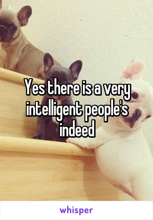 Yes there is a very intelligent people's indeed