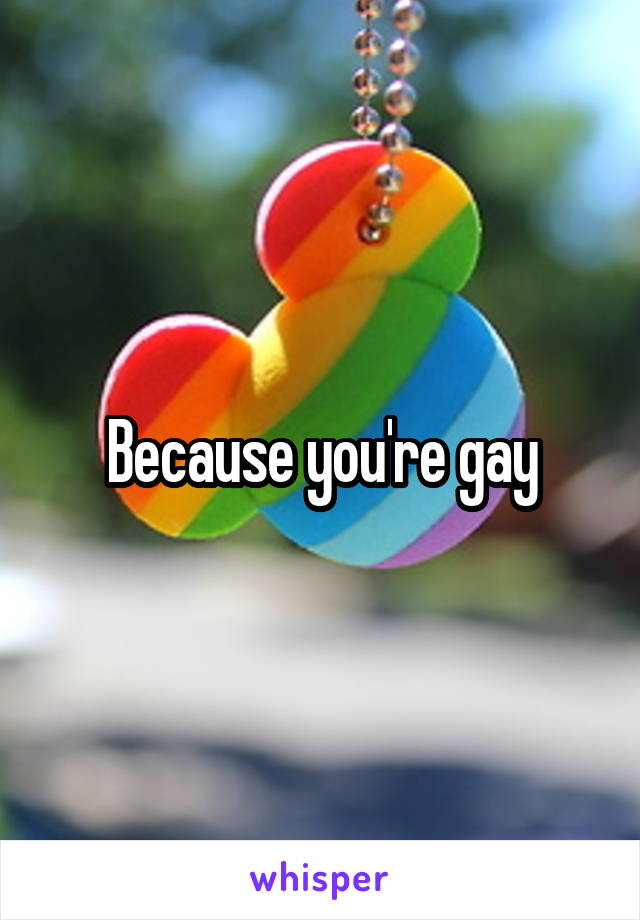 Because you're gay