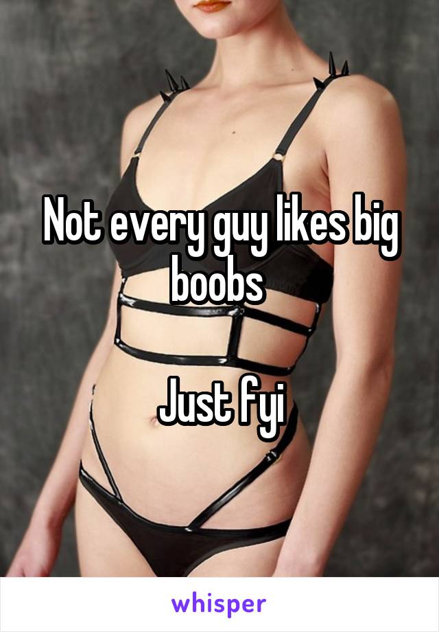 Not every guy likes big boobs 

Just fyi