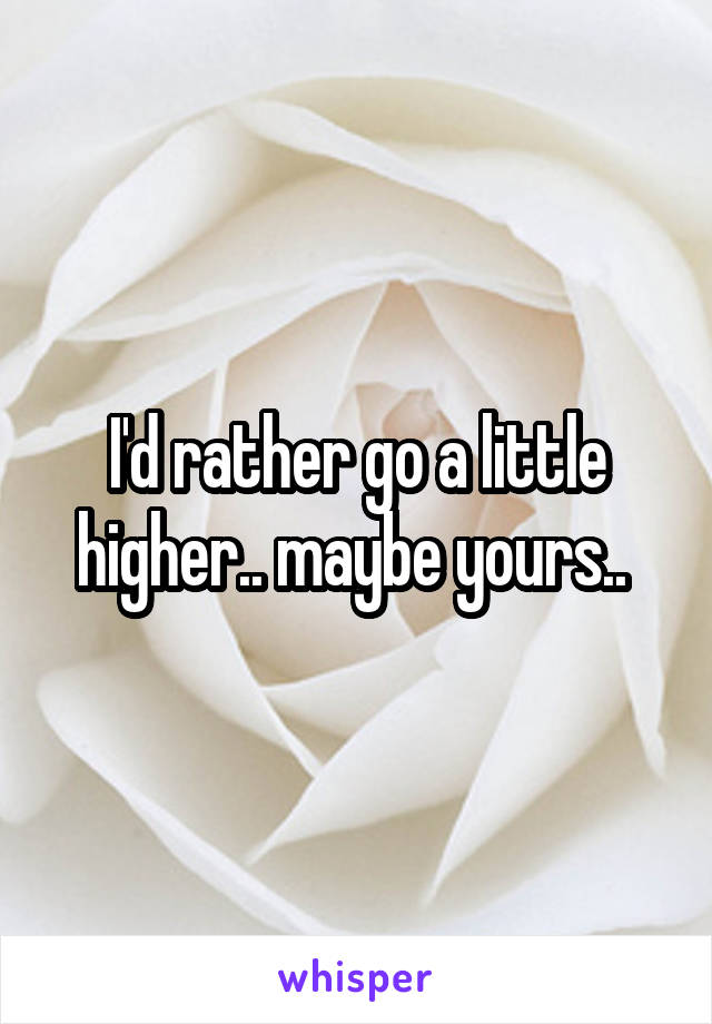I'd rather go a little higher.. maybe yours.. 