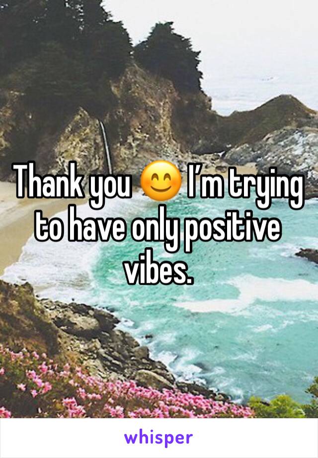 Thank you 😊 I’m trying to have only positive vibes. 