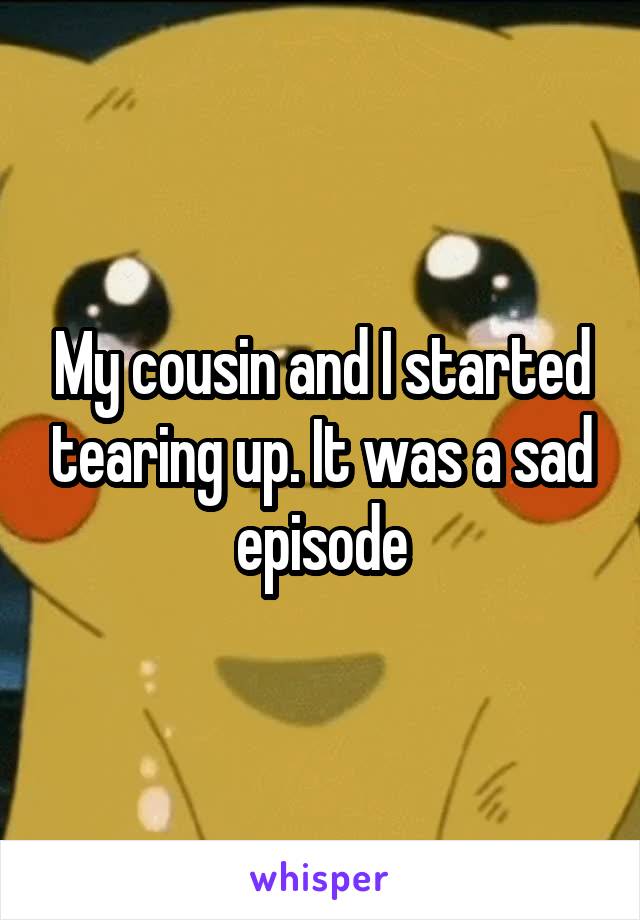 My cousin and I started tearing up. It was a sad episode